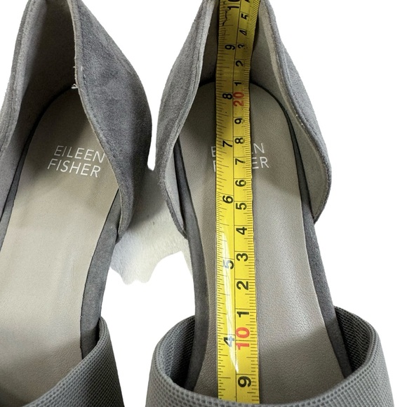 Eileen Fisher Flute D'osay Grey Suede Pointed Toe Flat Shoes Size 5.5 - Picture 13 of 16